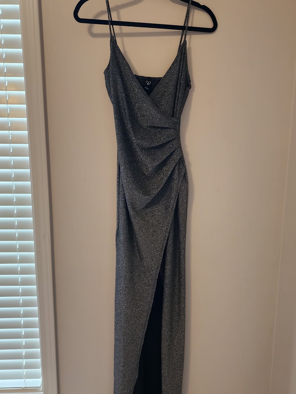 Windsor Silver Glitter Formal Maxi Dress Size Medium